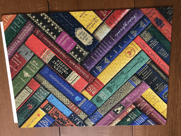 A jigsaw puzzle of books